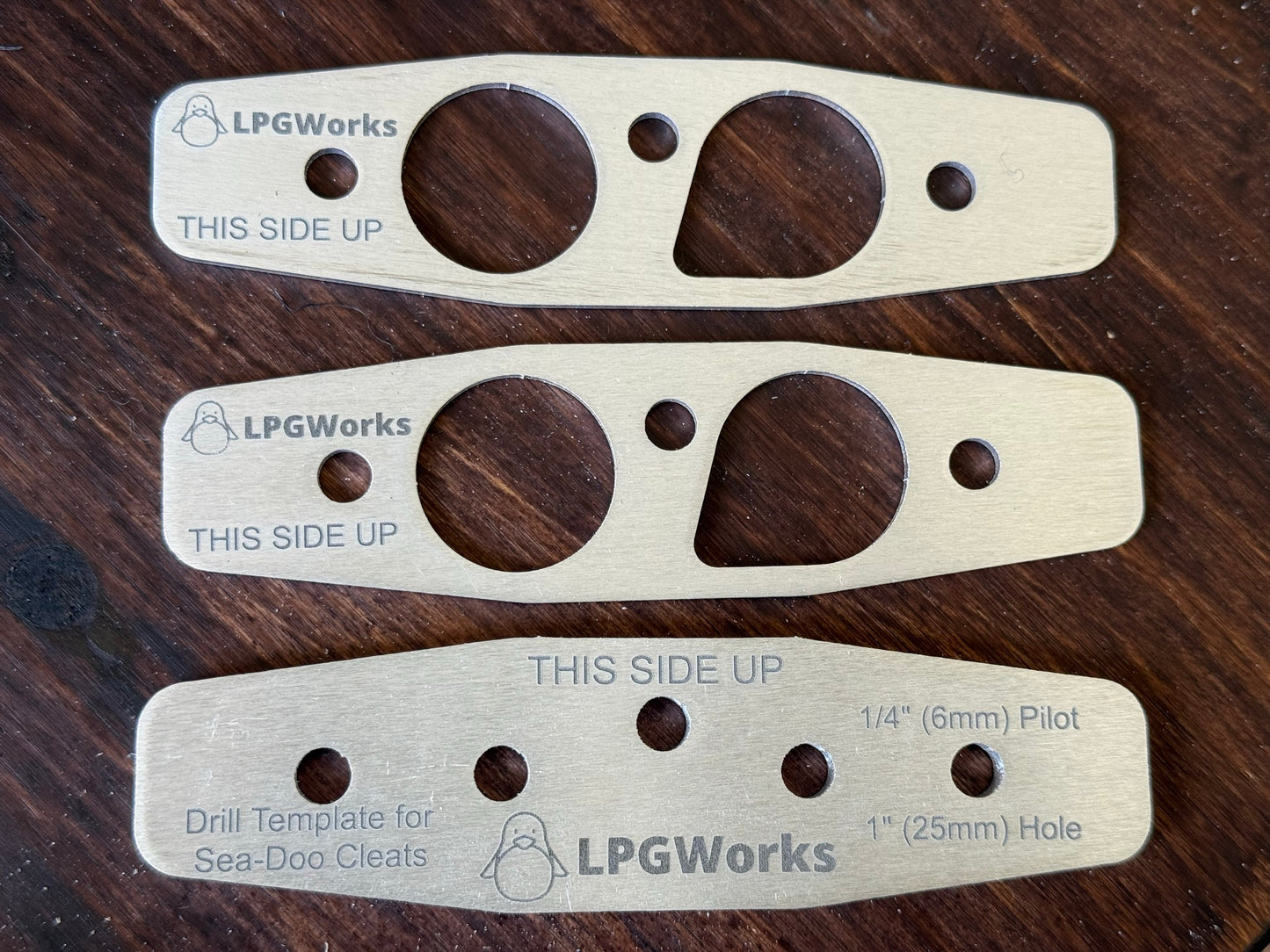 Drill Guide/Template and Cleat Backers for Seadoo Retractable Cleats