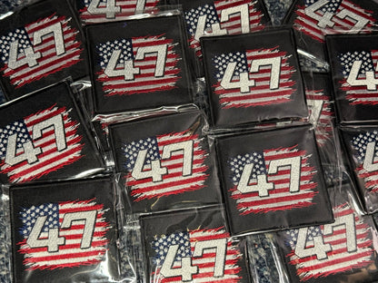 3"x3" USA 47th Flag Embroidered Patch